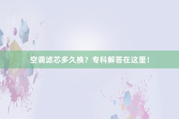 空调滤芯多久换？专科解答在这里！